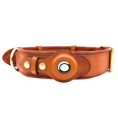 Premium First Layer Leather Dog Collar with GPS Location Tracker