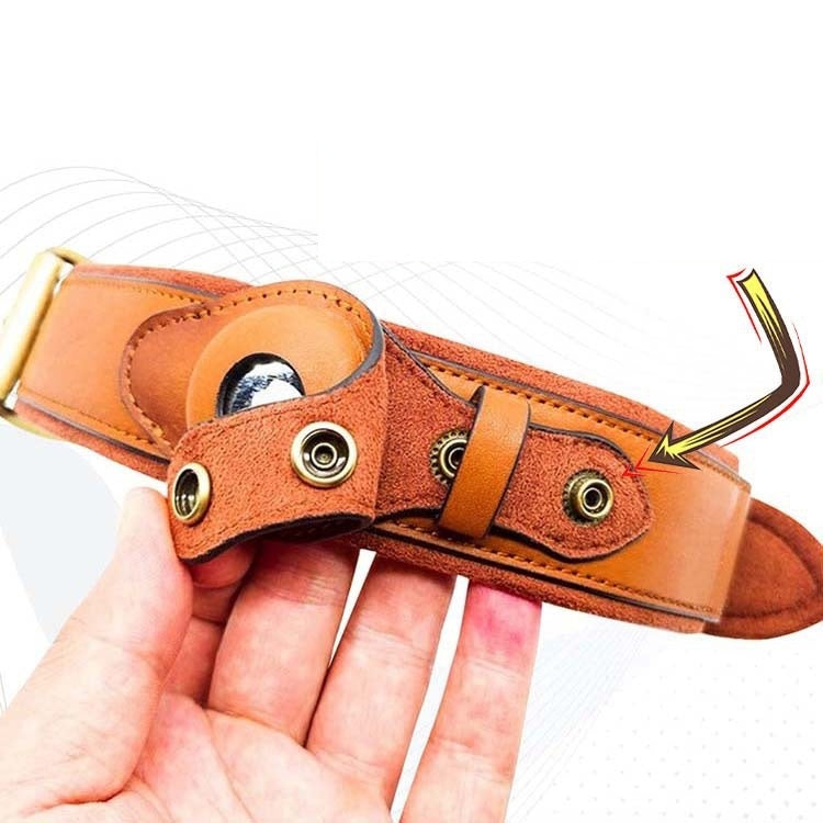 Premium First Layer Leather Dog Collar with GPS Location Tracker