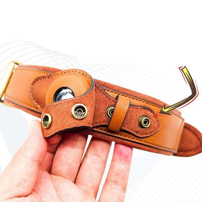 Premium First Layer Leather Dog Collar with GPS Location Tracker