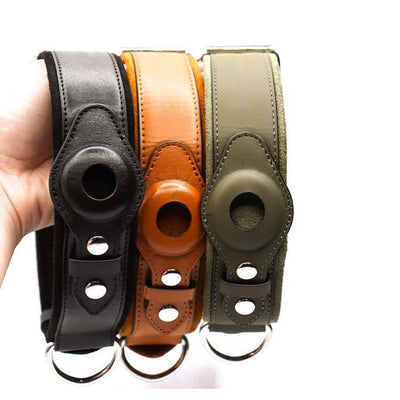 Premium First Layer Leather Dog Collar with GPS Location Tracker